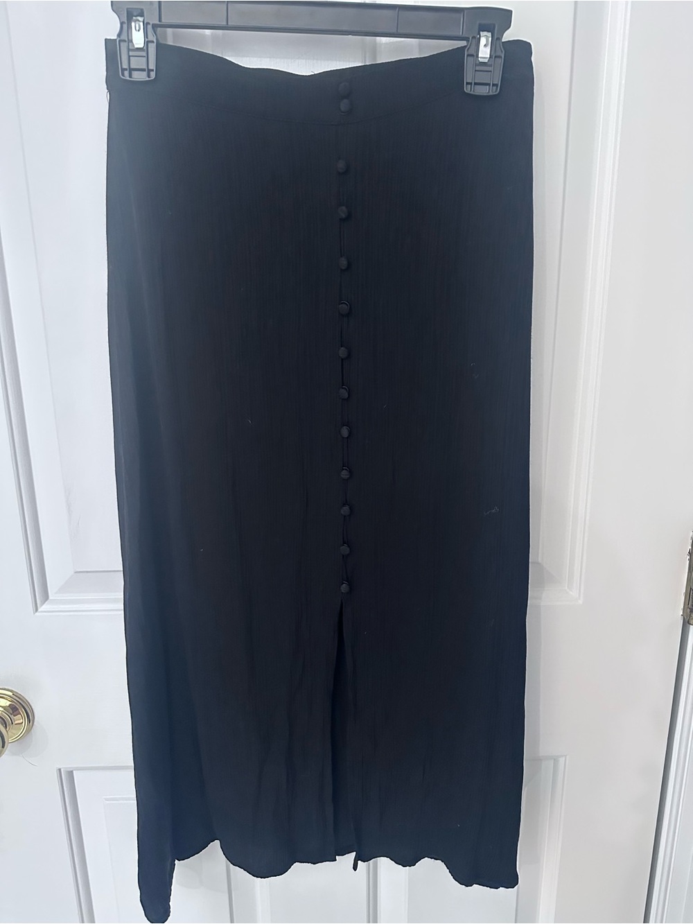 Skies Are Blue Black Button-Front Maxi Skirt
